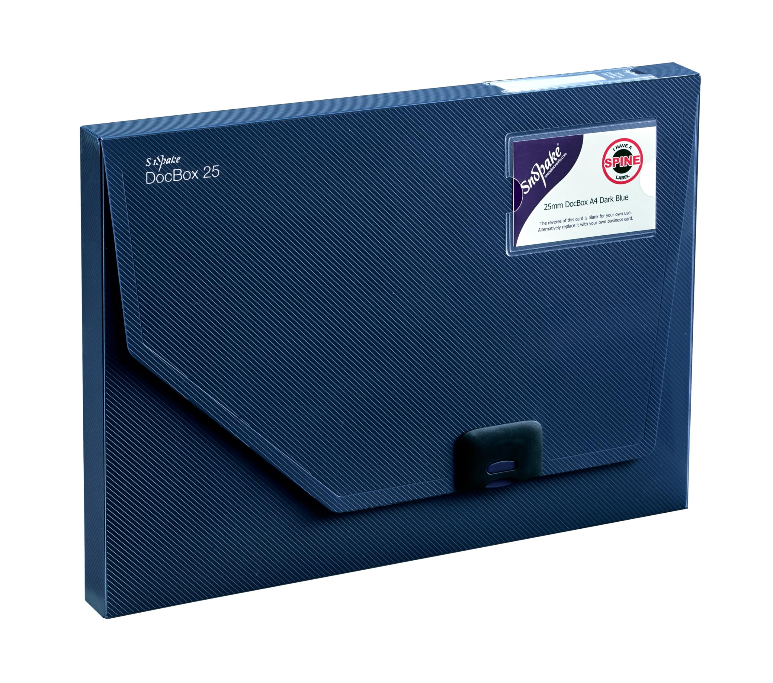 Snopake A4 DocBox Dark Blue 25mm Box File with Push Lock [Pack of 1] Ref: 12845