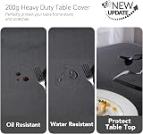 Deconovo Oxford Tablecloth 130x130 cm Dark Grey Water Resistant view 4