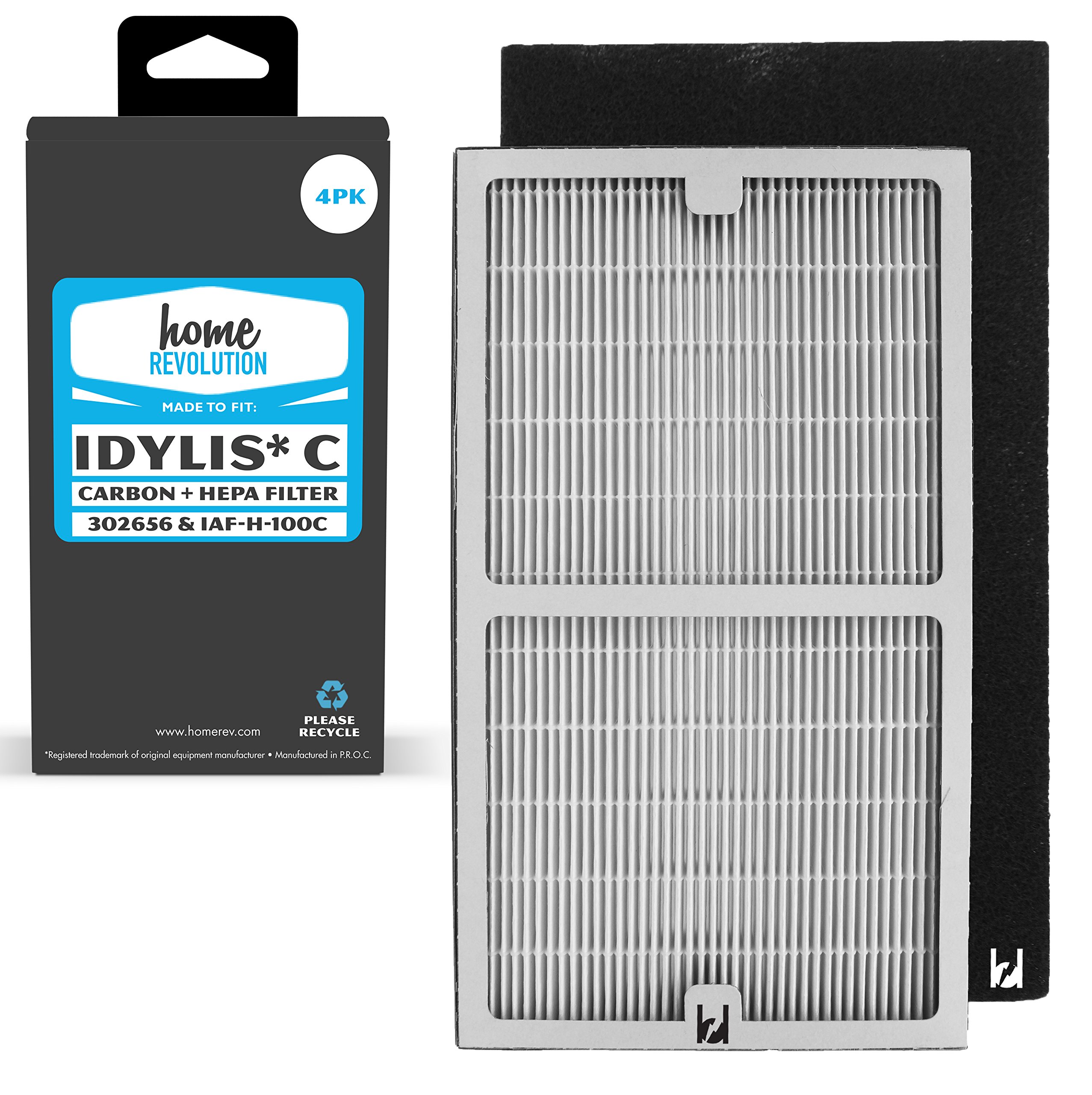 Amazon.com: Home Revolution Idylis Part # IAF-H-100C for Idylis Air  Purifiers IAP-10-200, IAP-10-280, Comparable 2 HEPA Filter Plus 2 Pack  Carbon Filter.
