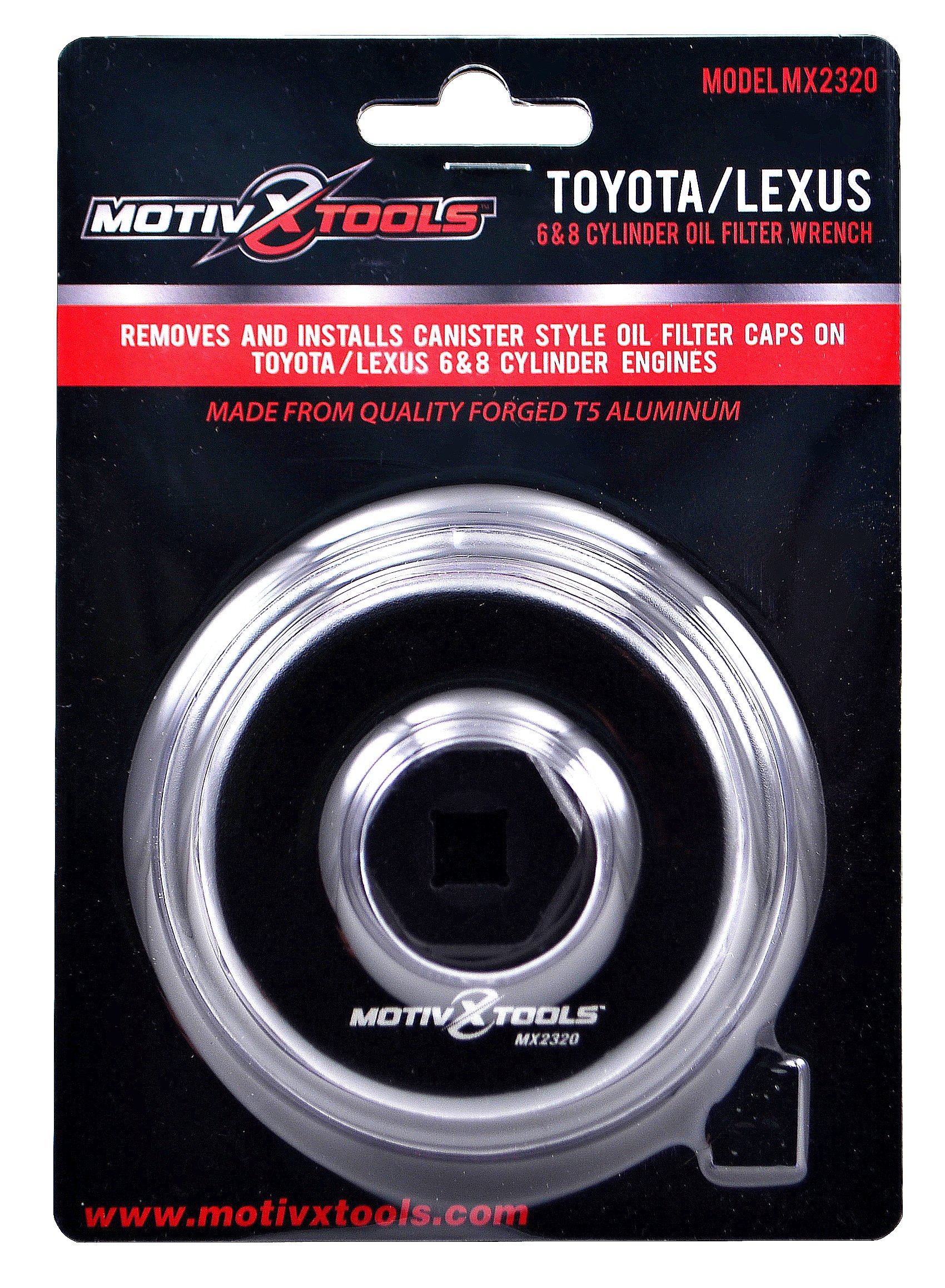 Motivx Tools Oil Filter Wrench for Toyota, Lexus, and Scion 2.0 To 5.7 Liter Engines with 64mm