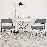 Flash Furniture Hercules Series Metal Folding Chairs with Cushioned Seat, Fabric Upholstered Event Chairs with 300-lb. Static