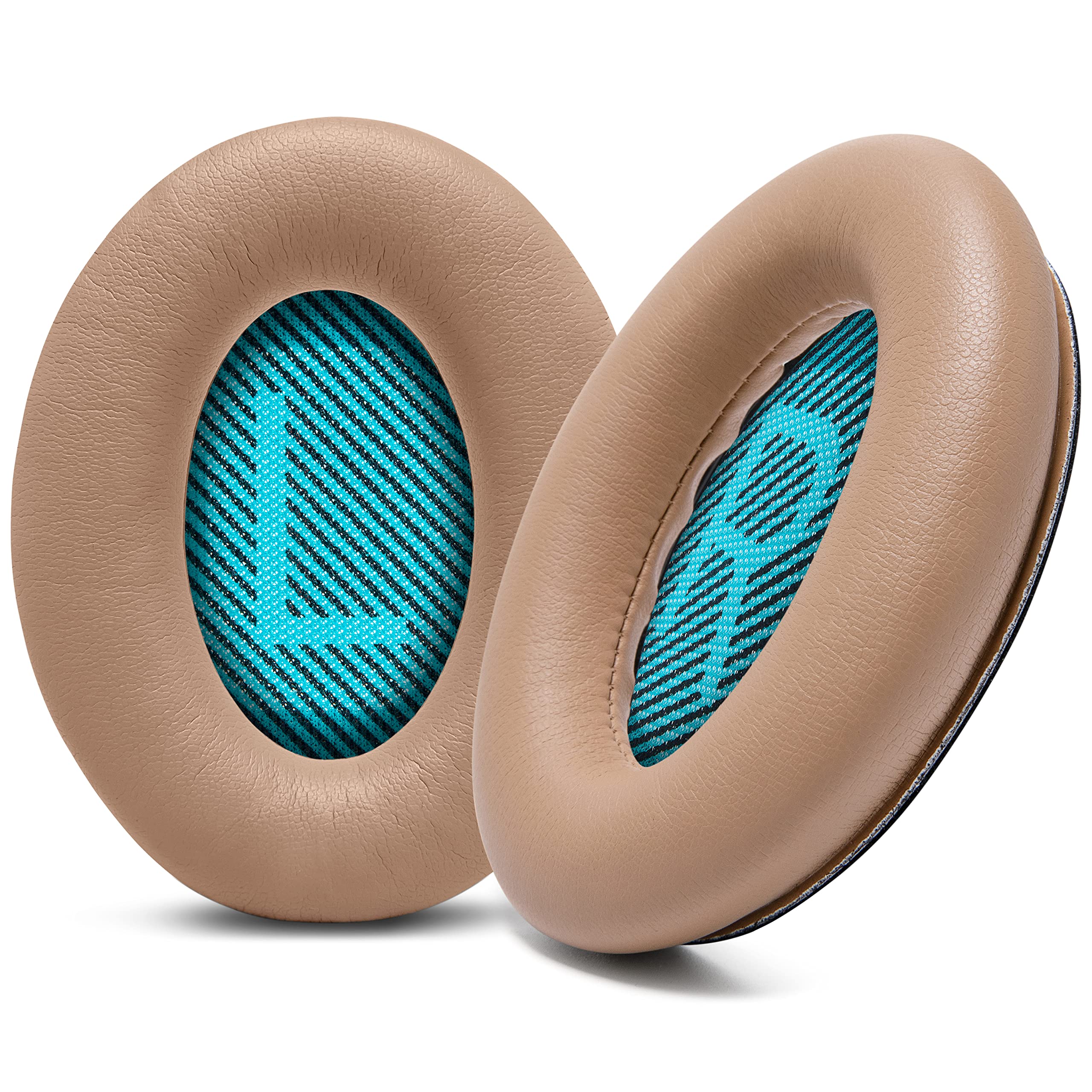 WC Wicked Cushions Upgraded Replacement Ear Pads for Bose Headphones - Compatible with QC15 / QC25 / QC35 & 35 ii / QC2 / AE2 / AE2i / AE2W / Soundlink - Softer Leather, Luxury Memory Foam | Beige