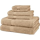 Amazon Brand – Pinzon 6 Piece Blended Egyptian Cotton Bath Towel Set - Driftwood
