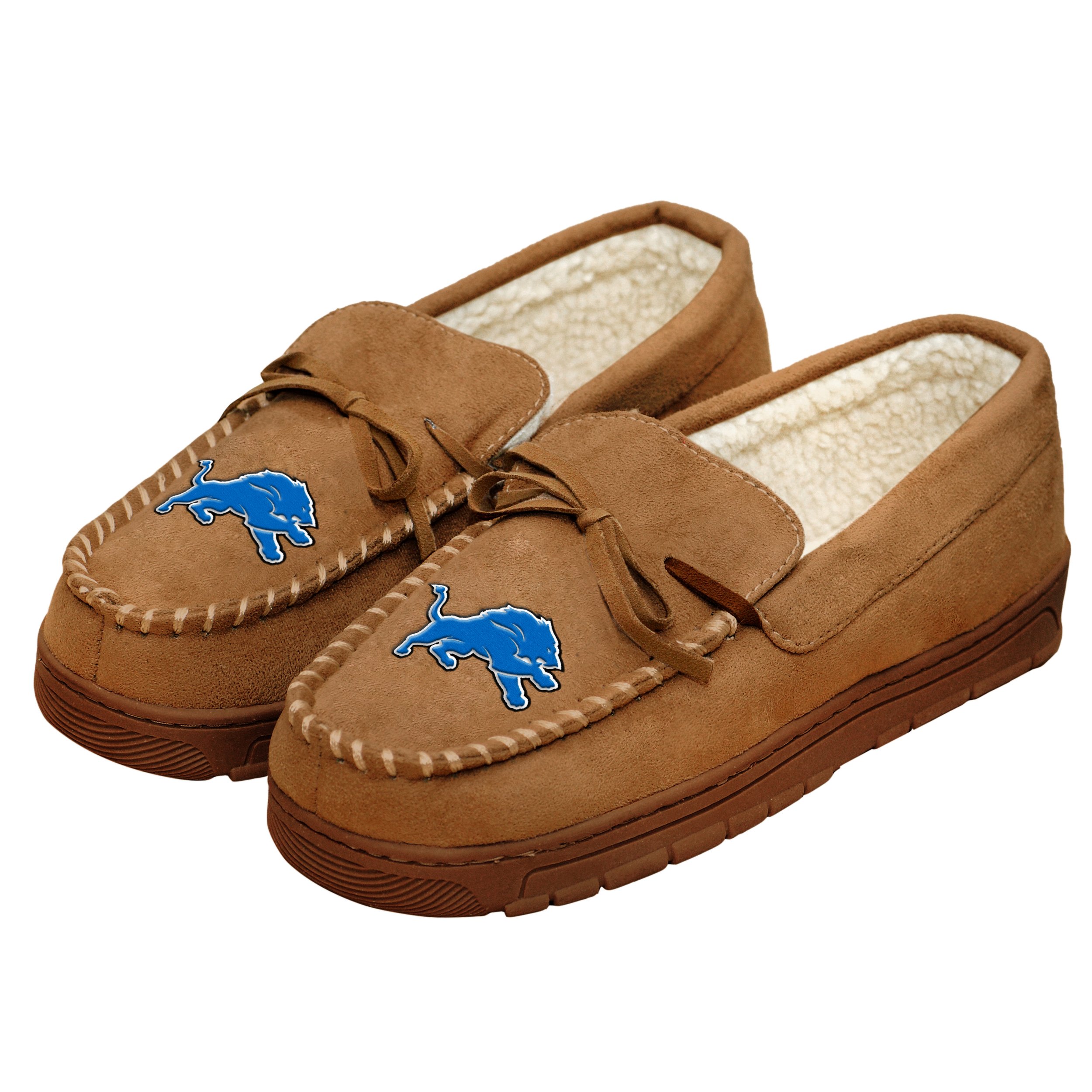 FOCO Detroit Lions NFL Mens Team Logo Moccasin Slippers - S Image