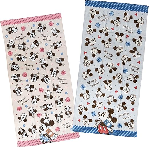 Amazon ディズニー ミッキー マウス キャラクター バスタオル 2枚 セット 綿100 Dセット バスタオル ホーム キッチン オンライン通販