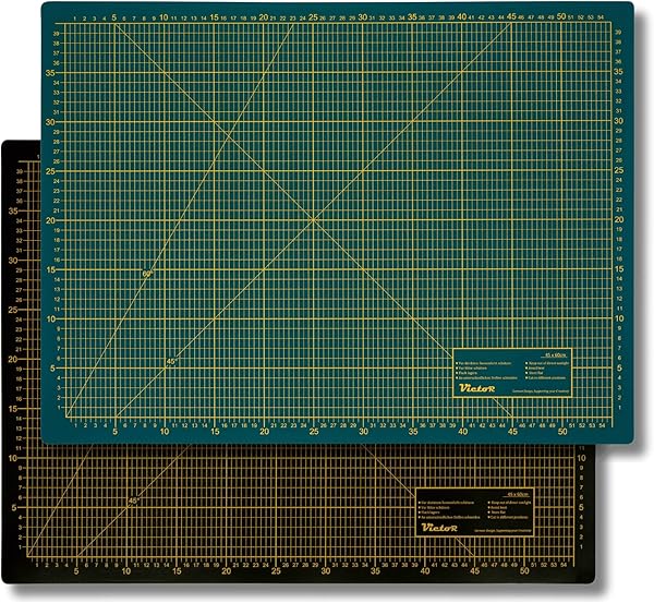 Victor Schneidematte Grün schwarz 60x90cm 3-lagig Schneidematte A1 selbstheilend - Bastelunterlage - Schneideunterlage - Schnittmatte - Schreibtischunterlage - Unterlage Schreibtisch Nähen