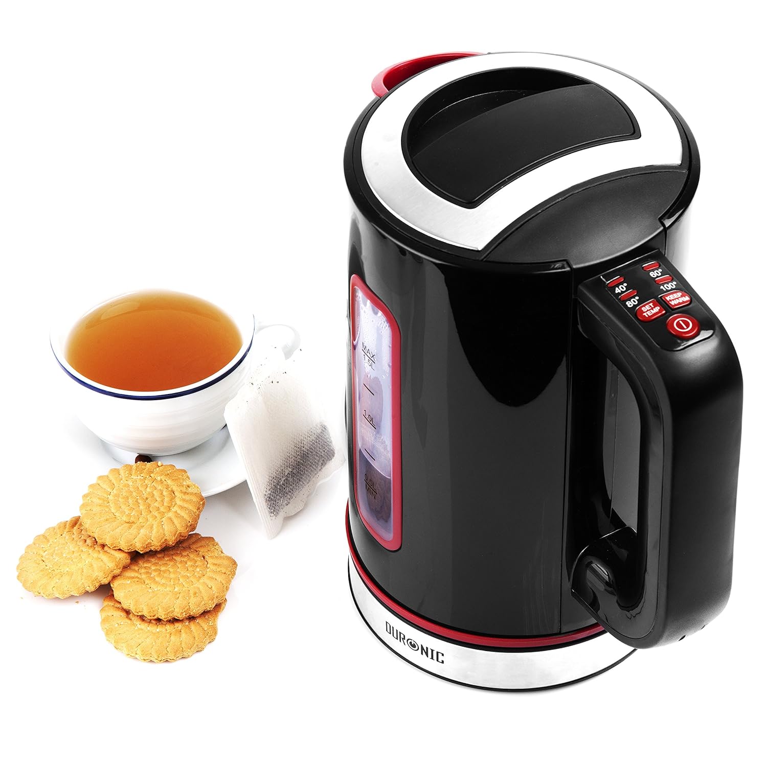 Duronic EK30 Electric Kettle Cordless Eco 3000W Variable Temperature