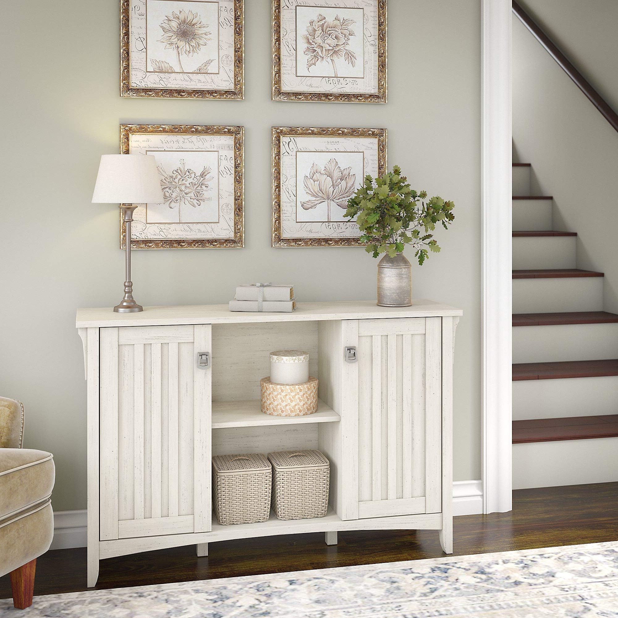 Buffet Cabinet Antique White Sideboard with Doors and Storage (Antique White)