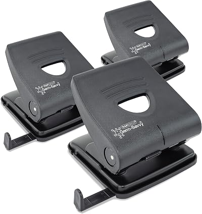 Rapesco 1738 Germ-Savvy Antibacterial 2-Hole Punch 30 Sheet Pack of 3