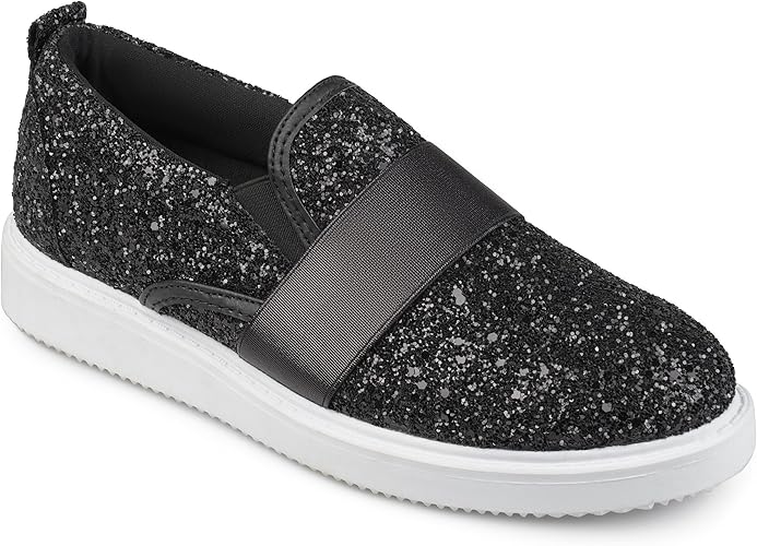 glitter slip on sneakers
