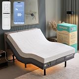 Renanim SFE Queen Electric Adjustable Bed Frame with 14" Hybrid Memory Foam Mattress - Adjustable Mattress Base with Zero Clearance, Electric Massage, USB, UnderBed Light & Wireless Remote