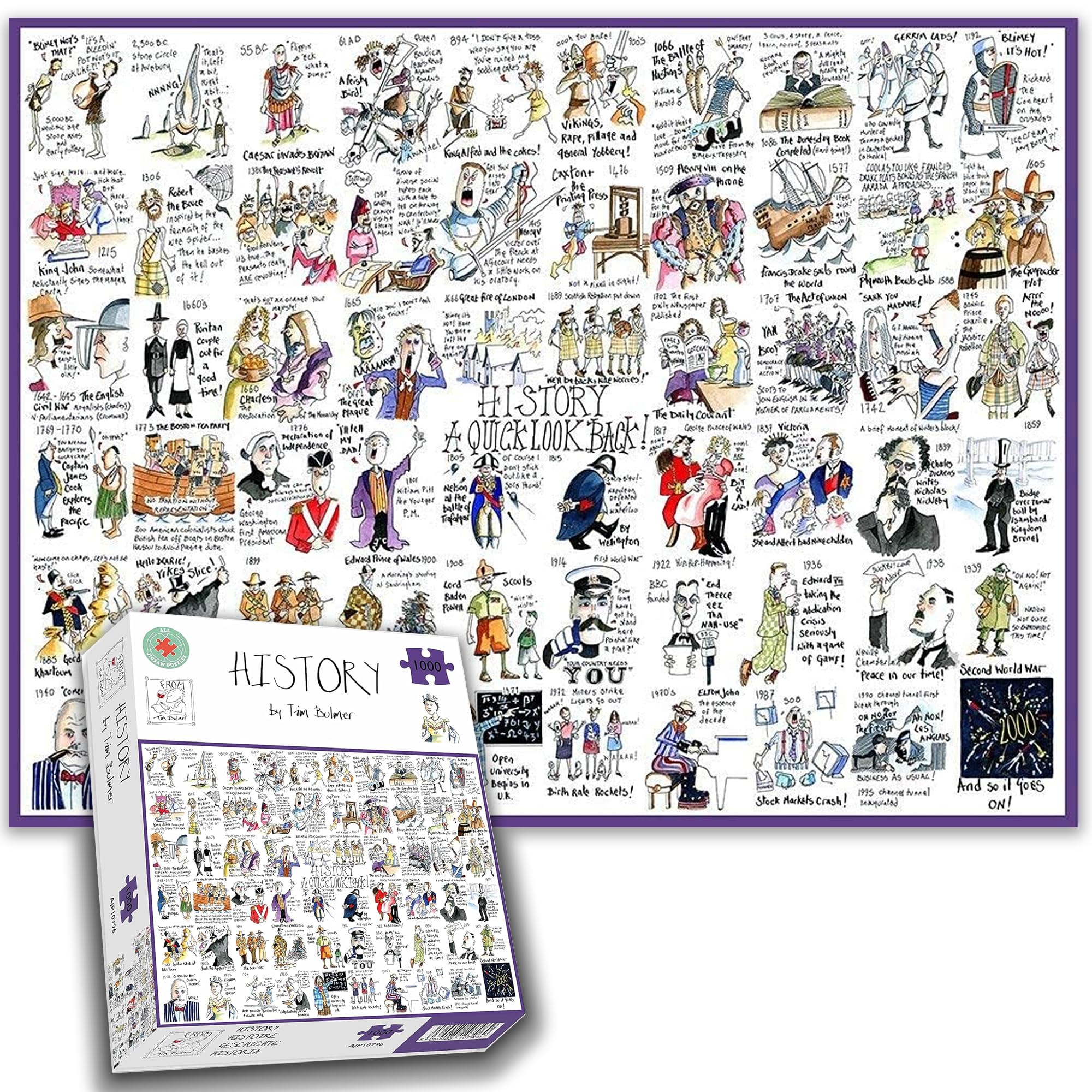 1000 Piece Jigsaw Puzzle - History By Tim Bulmer - Comical For Adults Colourful Jigsaw Puzzle 66cm X 50cm Funny
