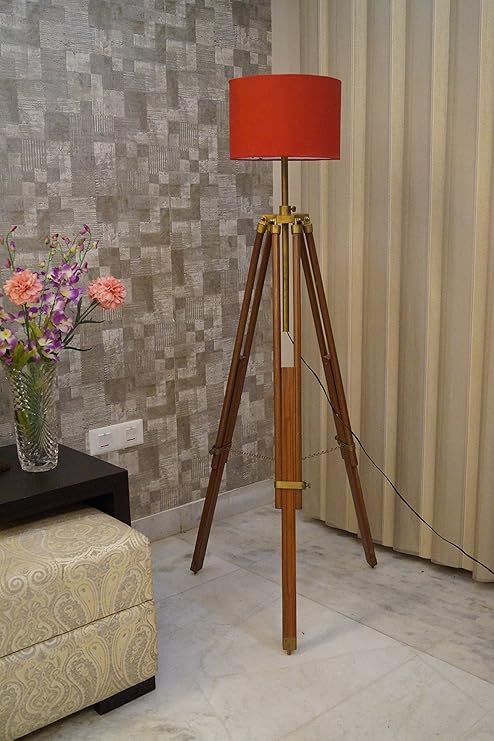 Tu Casa Tripod P-79 220-Watt Floor Lamp (Red)