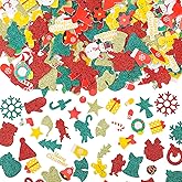300 Piece Christmas Foam Stickers, Xmas Style Glitter Self-Adhesive Stickers for Winter Christmas Gifts Greeting Cards Party Crafts Decoration