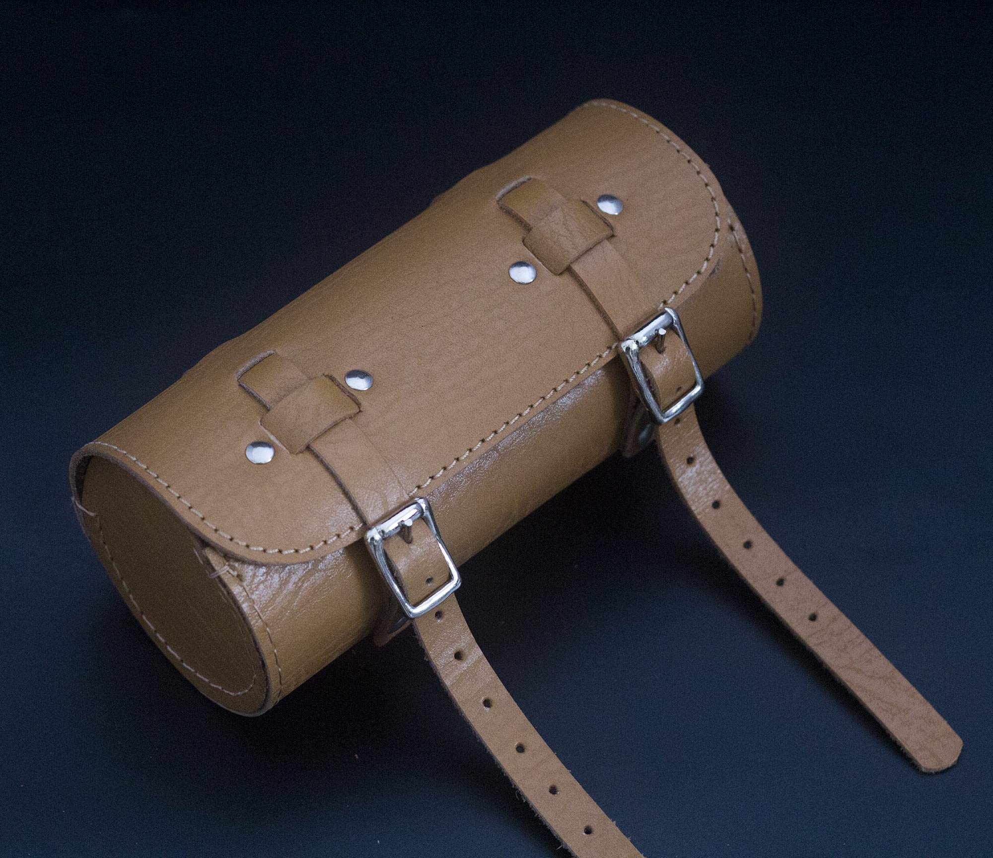 Roll Tool Bag Genuine Leather in HONEY TAN Saddle / Handlebar Bag ROL-TAN