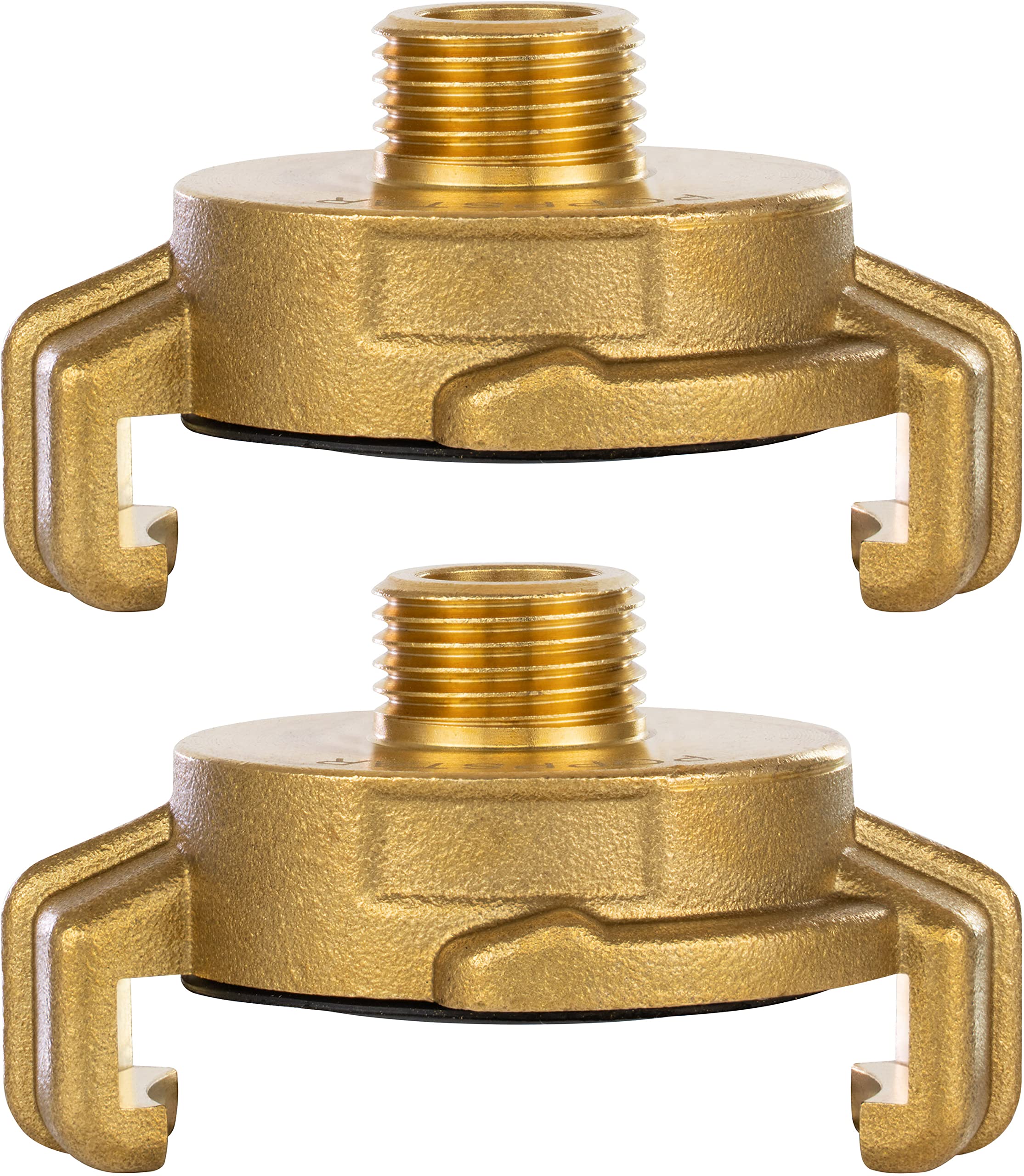 Poppstar Set of 2 Brass Quick Coupling, 1/4 inch External Thread (G 1/4" Thread on Claw Connector)