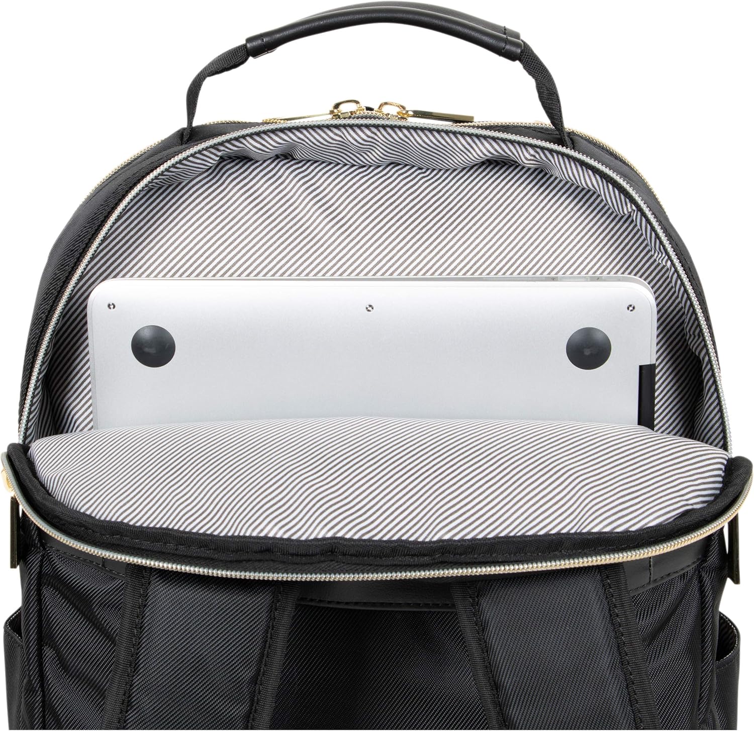 Kenneth Cole Reaction Women's Chelsea Backpack Chevron Quilted 15-Inch Laptop & Tablet Fashion Bookbag Daypack, Black, One Size: Clothing