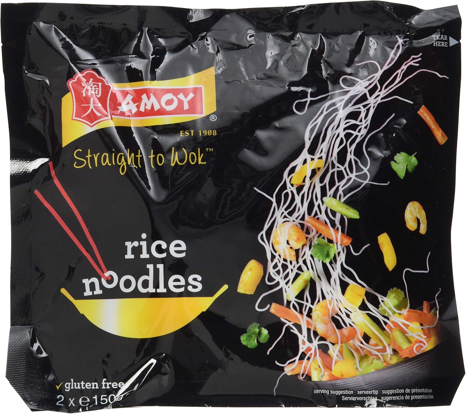 Amoy Straight to Wok Rice Noodles, 2 x 150 g (Pack of 6) Amazon.co.uk