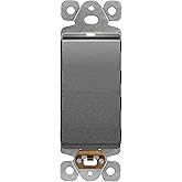 LIDER Lighted Decorator Switch, Frameless Paddle Light Switch, 15A | Locator Light, UL Listed, Matte Space Gray, Grounding Screw, Polycarbonate Thermoplastic, Guide Light