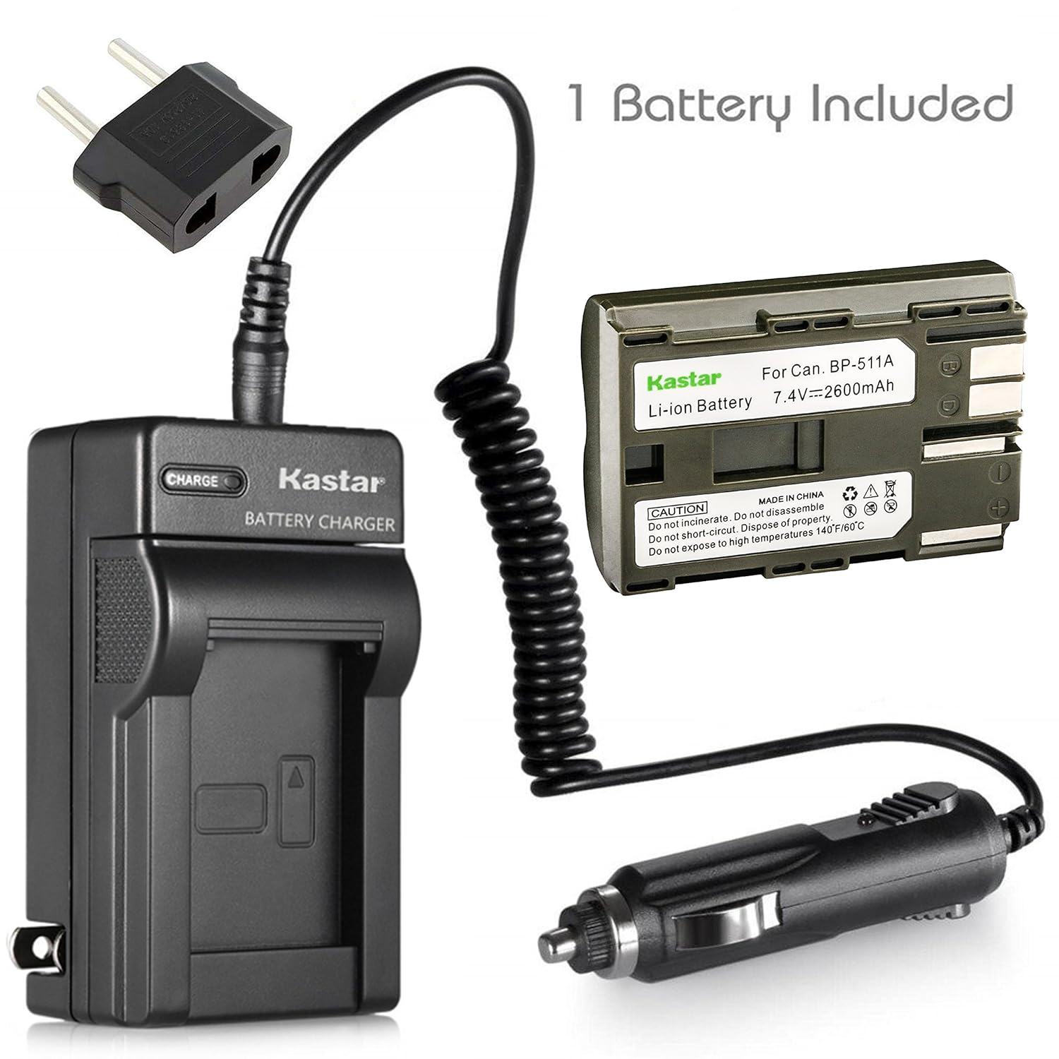 Amazon.com : Kastar Battery and Charger for Canon CG-580 BP-511