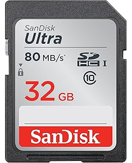 SanDisk 32GB Ultra Class 10 SDHC UHS-I Memory Card Up to 80MB, Grey/Black (SDSDUNC-032G-GN6IN)