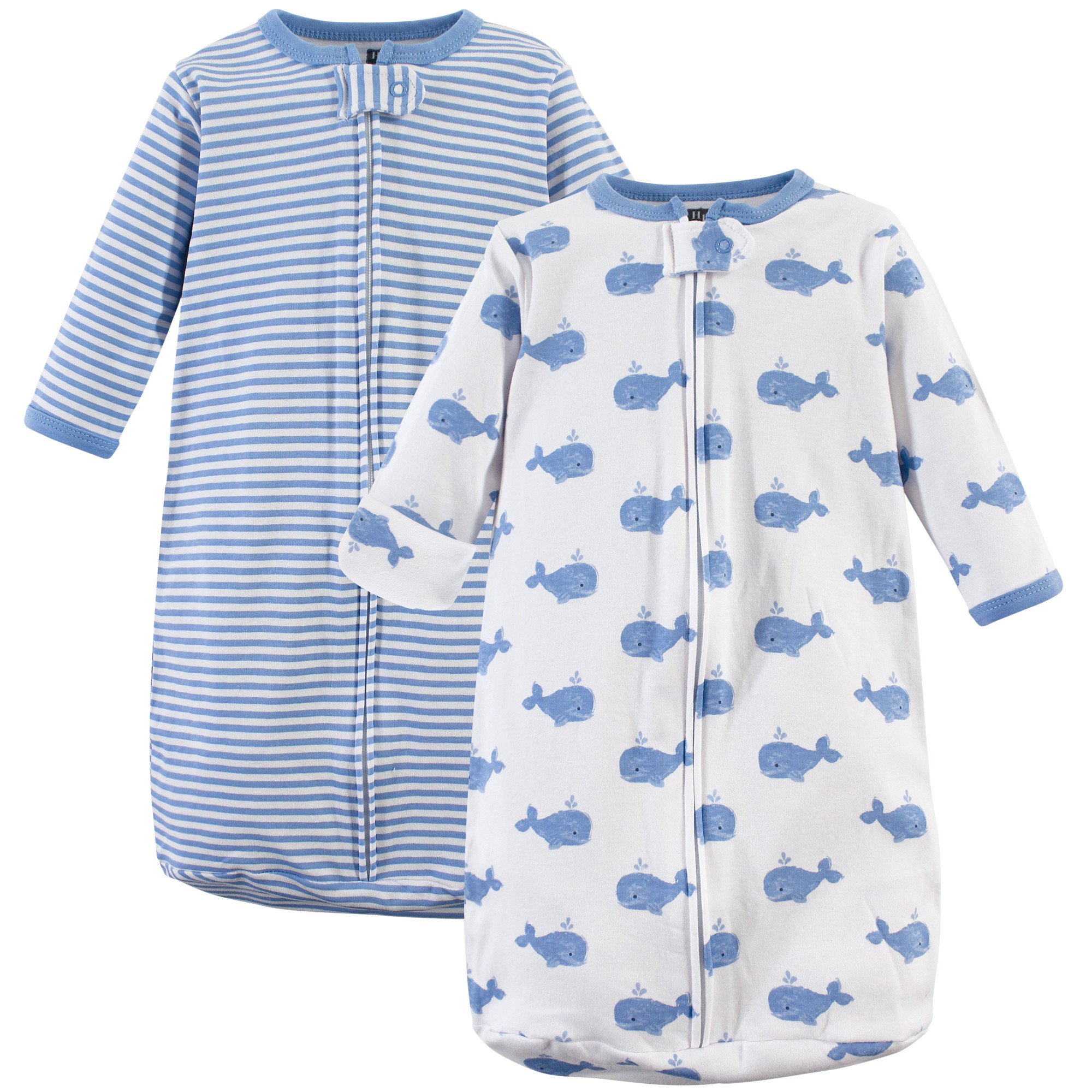 Photo 1 of Hudson Baby Unisex Baby Cotton Long-Sleeve Wearable Sleeping Bag, Sack, Blanket, Blue Whales, 3-9 Months