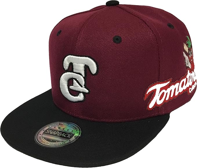 TOMATEROS DE Culiacan 2 Logos HAT Maroon Black Snapback Adjustable at