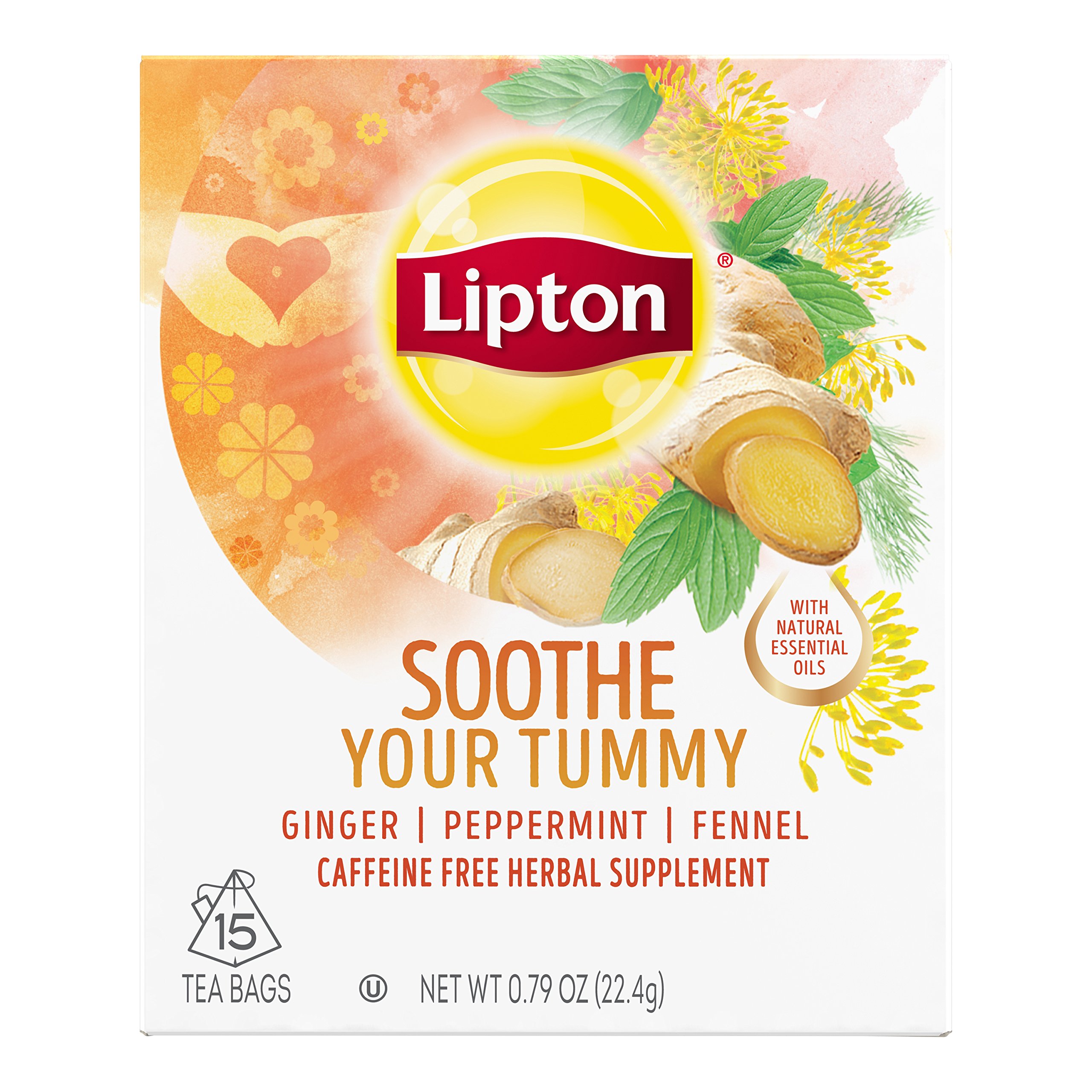 Lipton Herbal Supplement with Green Tea, Detox, 15 ct