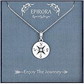 EPIRORA 2024 Graduation Gifts for Her, Sterling Silver Compass Necklace for Women, High School College Class of 2024 Graduation Inspirational Jewelry Gifts