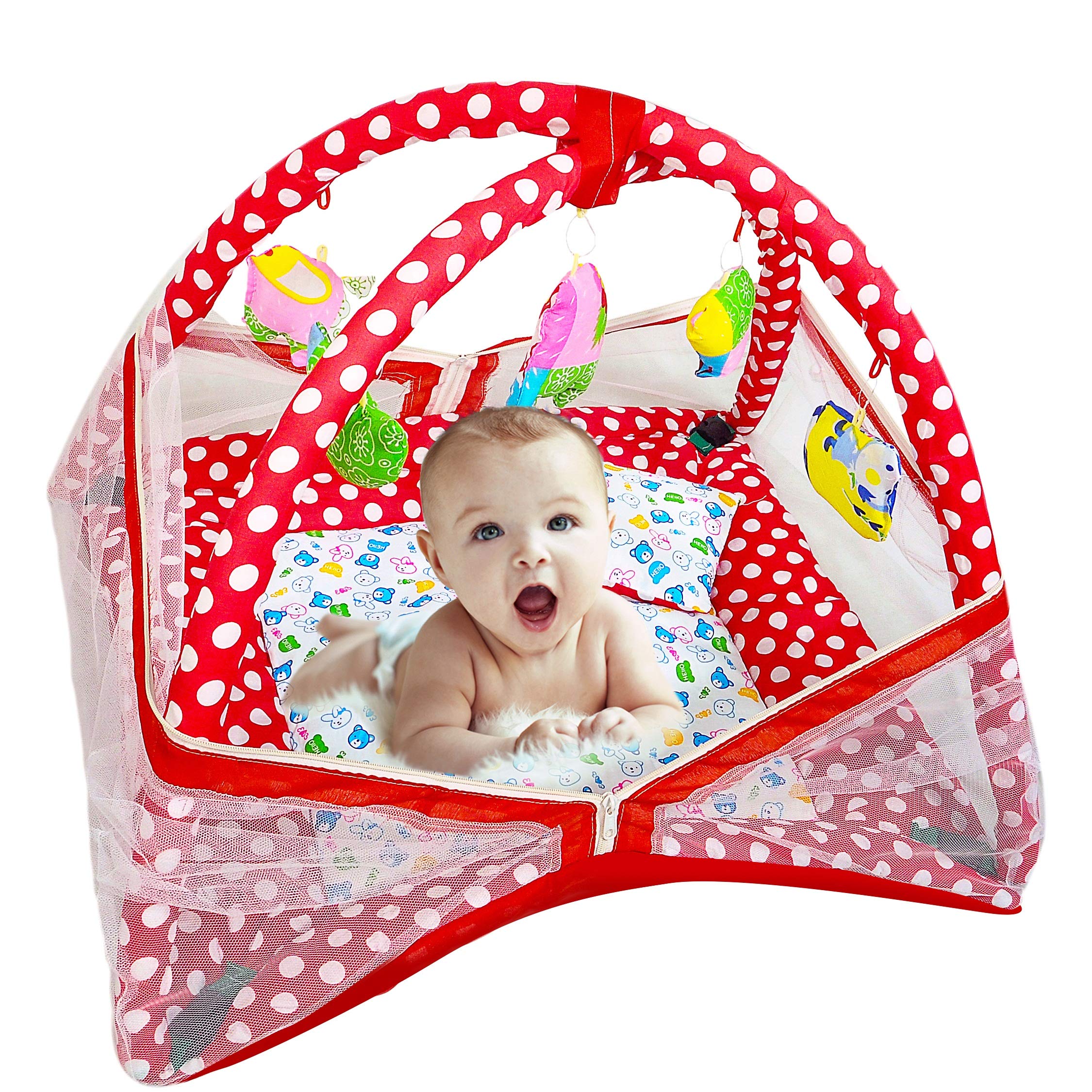 Vebeto Baby Kick And Play Gym With Mosquito Net And Baby Bedding Set Red Buy Online In Sri Lanka At Desertcart