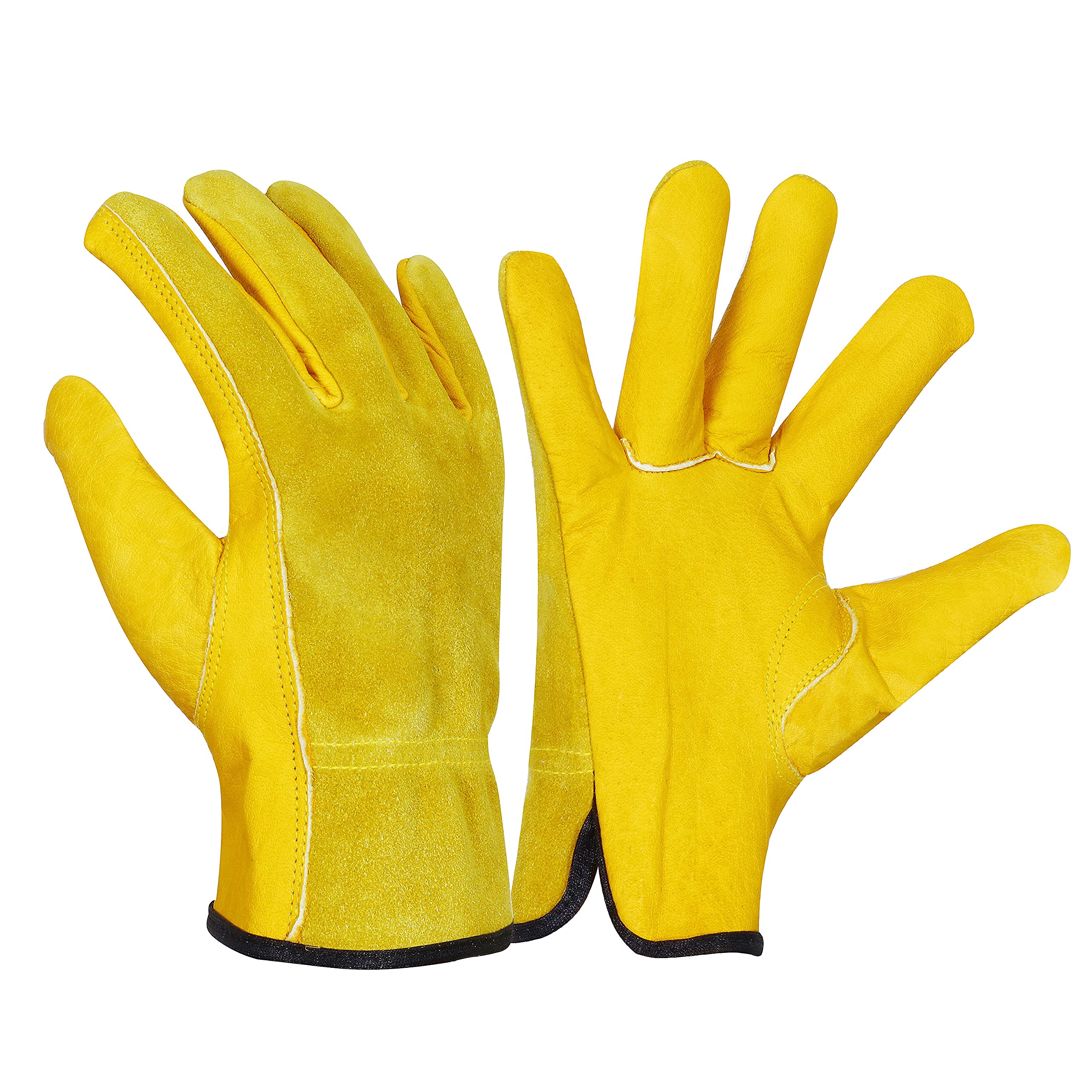 MOTOROAR Heavy Duty Gardening Gloves, Garden Work Gloves Thorn Proof, Safety Protective Leather Gloves For Garden/Yard/Mechanic/Welding (LARGE(10))