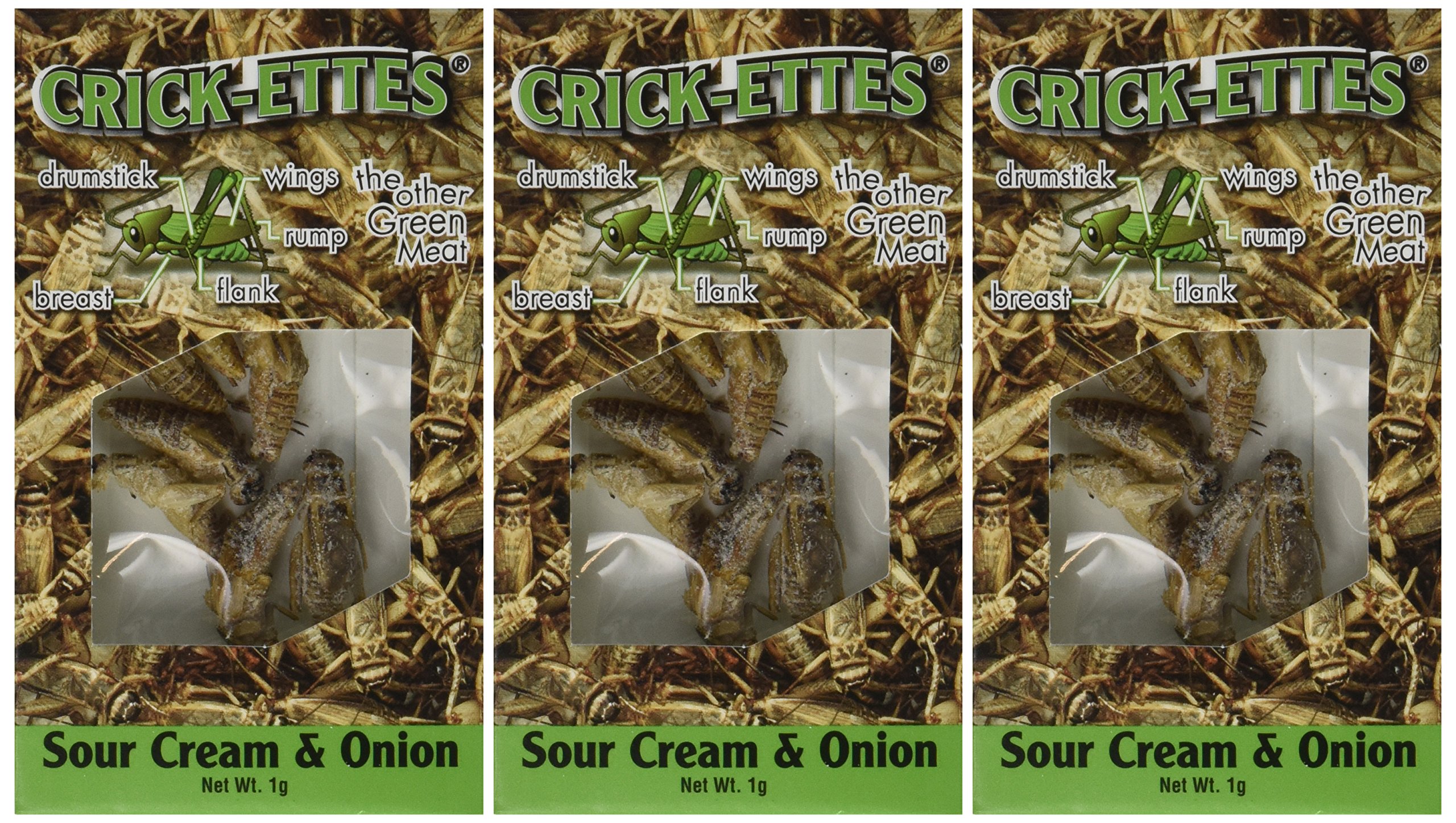 Crickettes Sour Cream & Onion Flavored Cricket Snacks (3 Pack) Buy