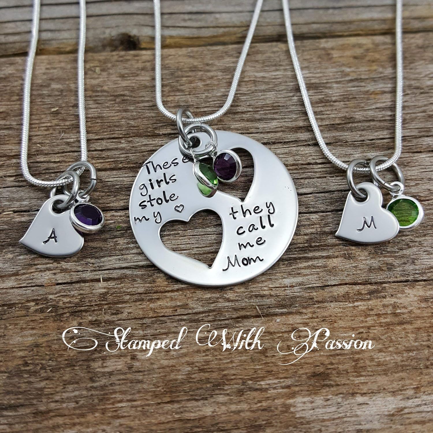 Amazon Com Mother Daughter Necklace Set Mother Two 2 Daughters Jewelry Set Of 3 Mommy And Me Mother Daughter Jewelry Mother S Handmade