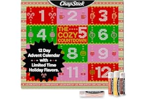 ChapStick Advent Calendar 2025 – Cozy Countdown to Christmas, Variety 12-Pack Lip Balm Gift Set, Holiday Gifts for Women, Men, Teens, Coworkers, Grandpa & Grandma Gifts, 0.15 Oz Ea