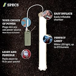 Klymit Everglow LED Light Tube, Inflatable Camping