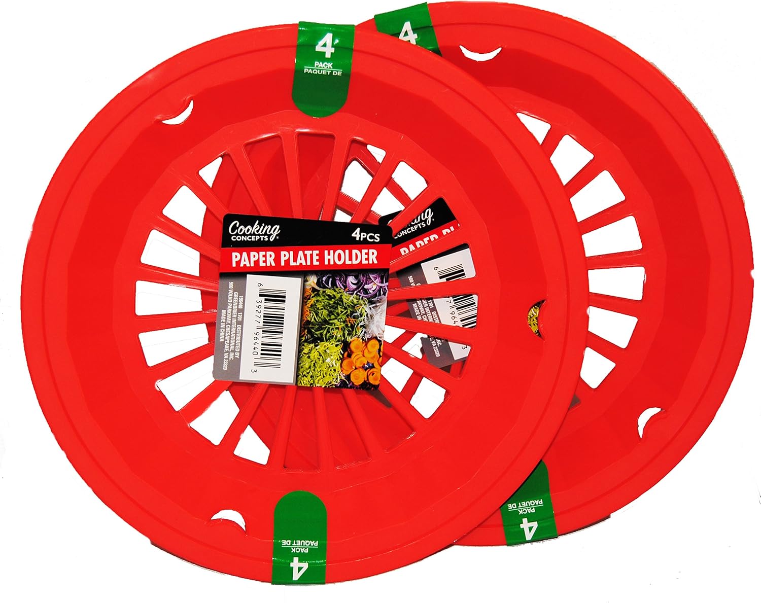 8 Reusable Red Paper Plate Holders with 40 Paper Plates