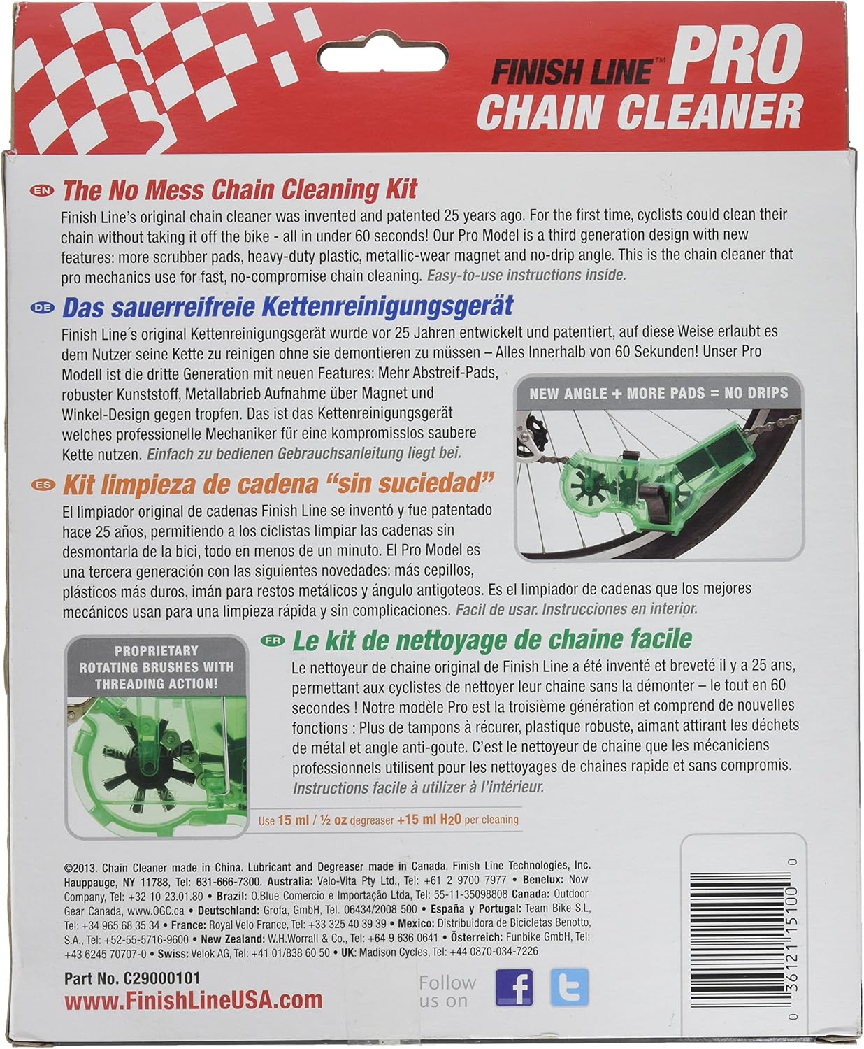 Finish Line Shop Quality Bicycle Chain Cleaner Kit with Lube and Degreaser : Bike Cleaning Tools : Sports & Outdoors