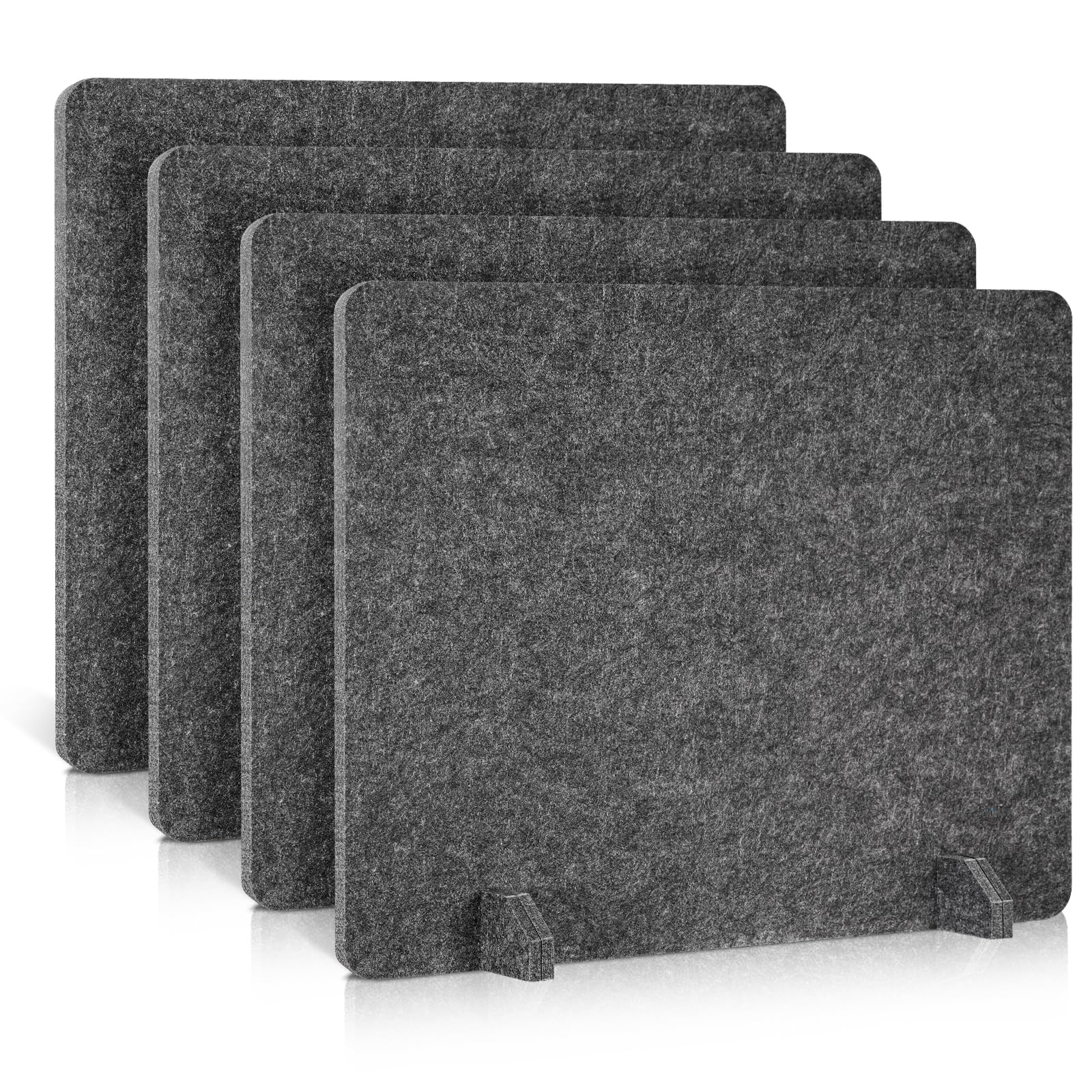 Photo 1 of AMUSIGHT 4 Pack Acoustic Desk Dividers - 24" x 20" Freestanding Privacy Panels Set with Noise - Reducing Design Cubicle Sound Proof, Ideal for Office, Classroom, and Home (Dark Gray)