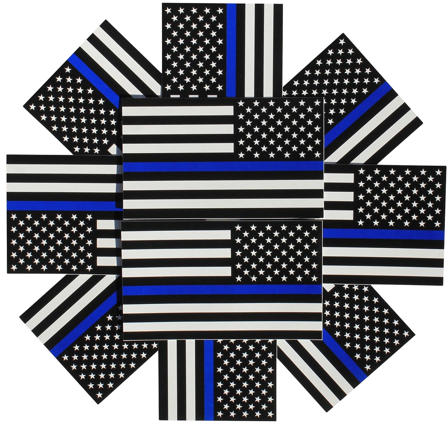 Black White And Blue American Flag Sticker For Cars And Trucks 5 Pack