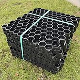 RutGuard NDS Tufftrack - 2' x 2' Grass &amp; Gravel Paver Panels - 1.5" Depth, Pack of 10 (40sf) - Handles 86,563psf - Permeable Hard Paver 100% Recycled Plastic.