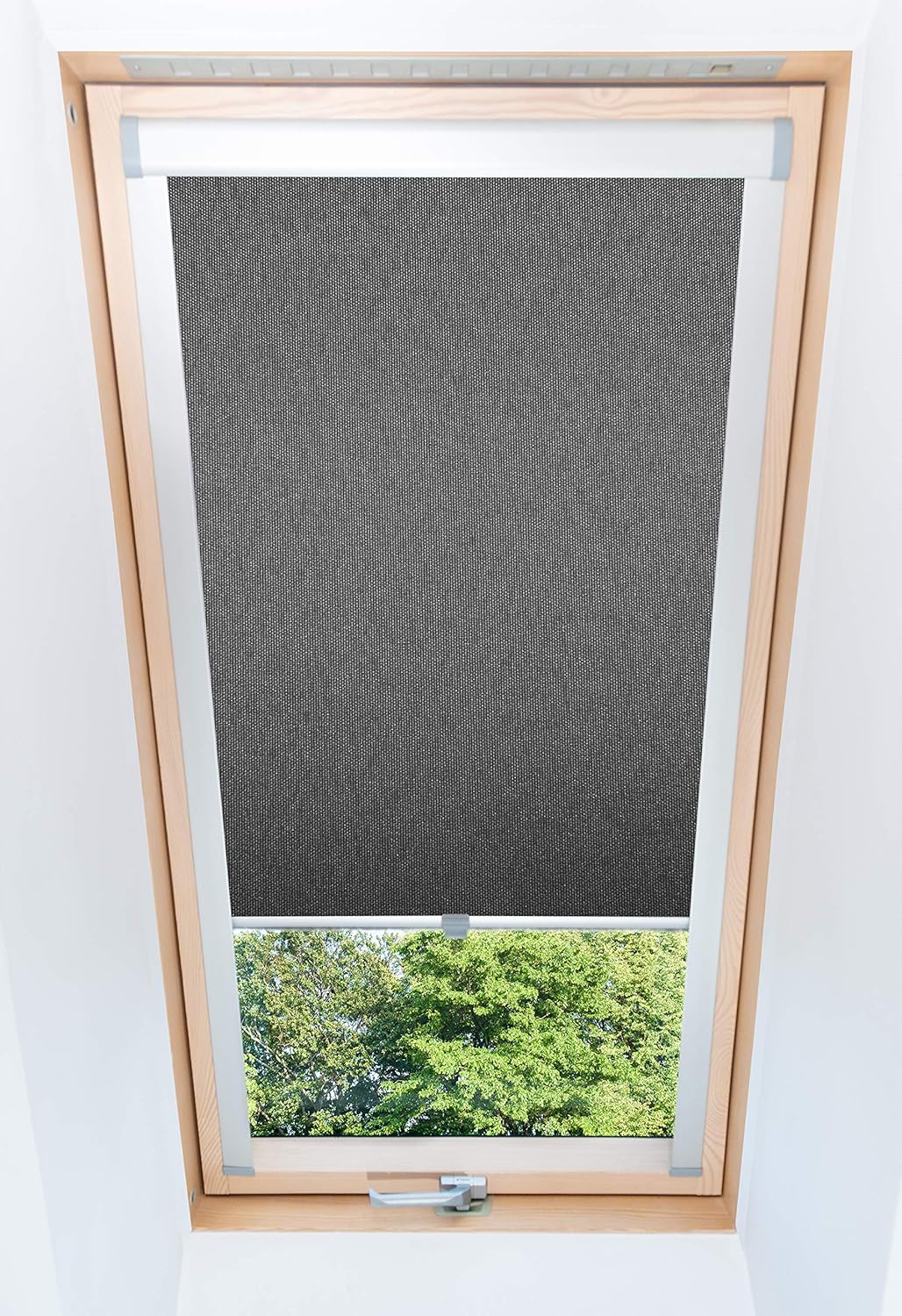 Tropik home Dark Grey Blackout Thermal Skylight Roller Blinds For Velux