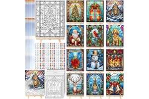 Zhanmai 12 Pack Pre Drawn Canvas for Painting Sip and Paint Kit 8" x 10" Paint Party Set Canvas Painting Pre Printed Canvases for Party Favor DIY Virtual Adult's Date Night(Holiday Deer)