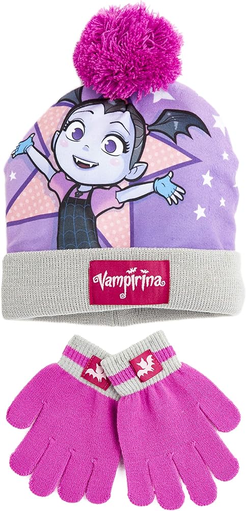 girls bobble hat and gloves