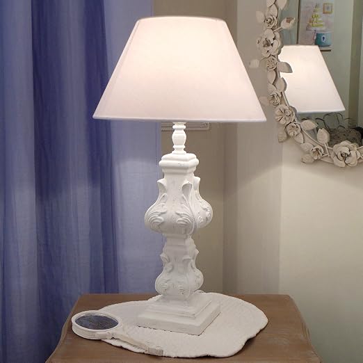Lampada Da Tavolo Vintage Shabby Chic Altezza 54 Cm Colore