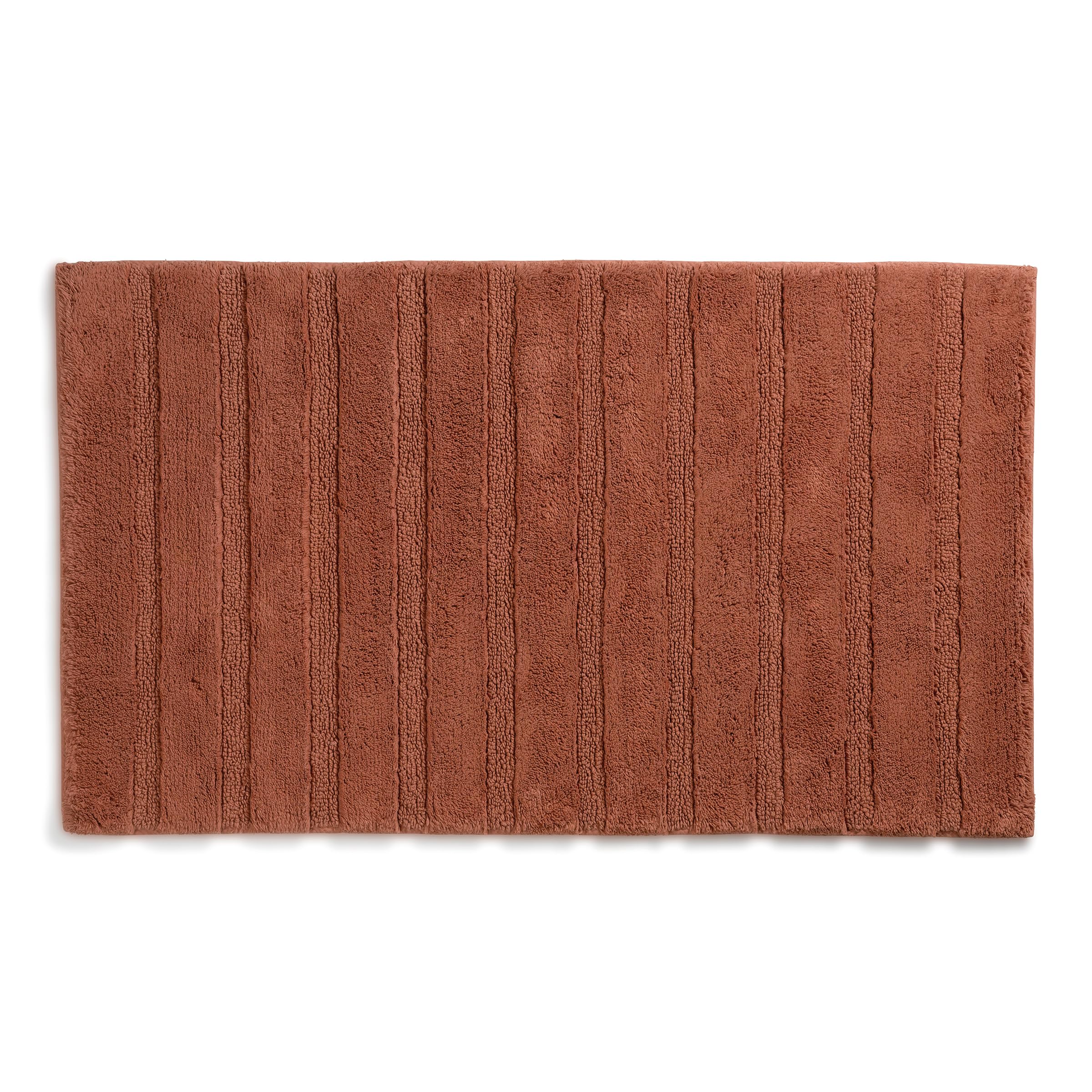 kela Megan 23590 Bath Mat 100 cm x 60 cm 100% Cotton Terracotta Non-Slip Washable up to 30 °C Suitable for Underfloor Heating