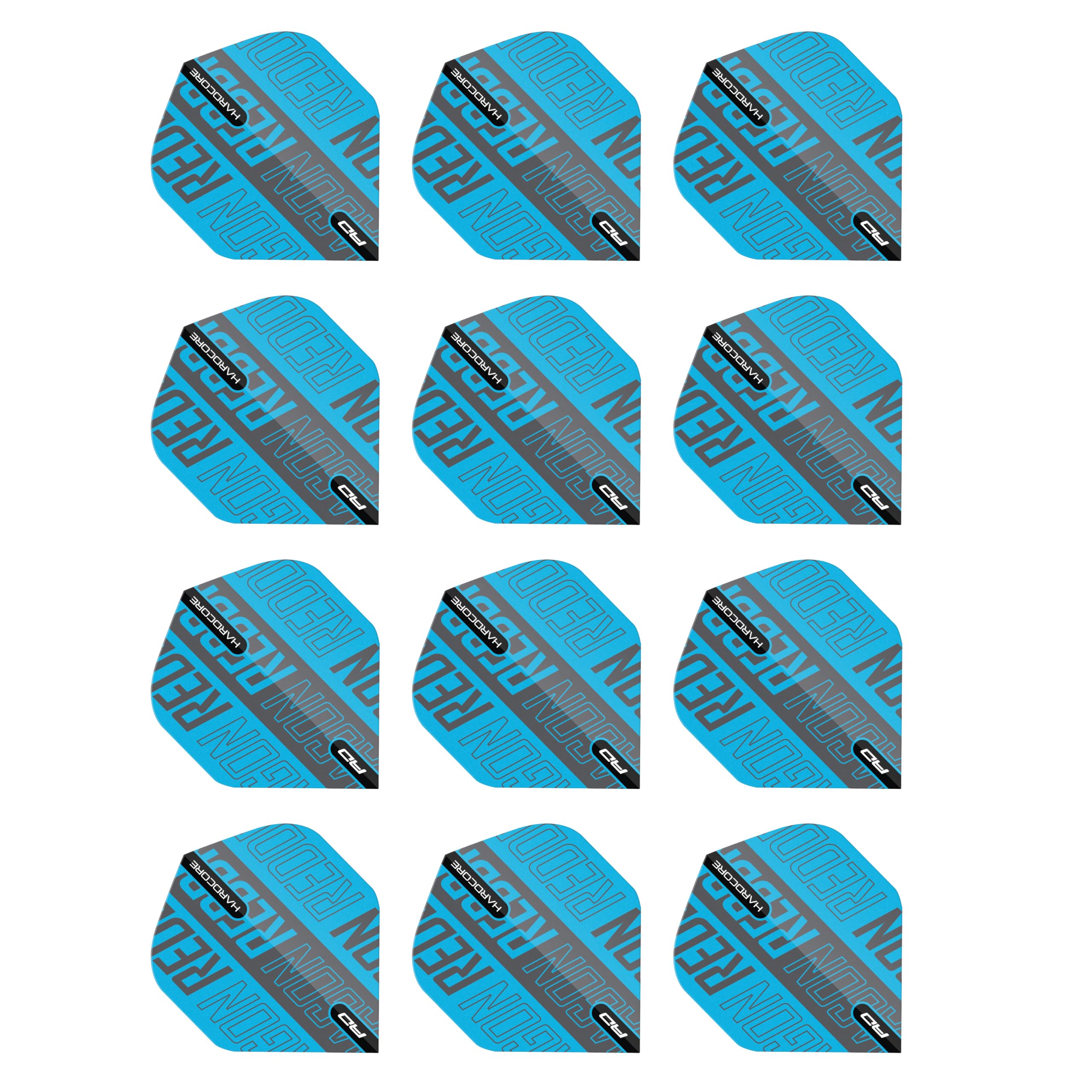 RED DRAGON Hardcore XT Blue and Black Dart Flights - 4 sets Per Pack (12 Dart Flights in total)
