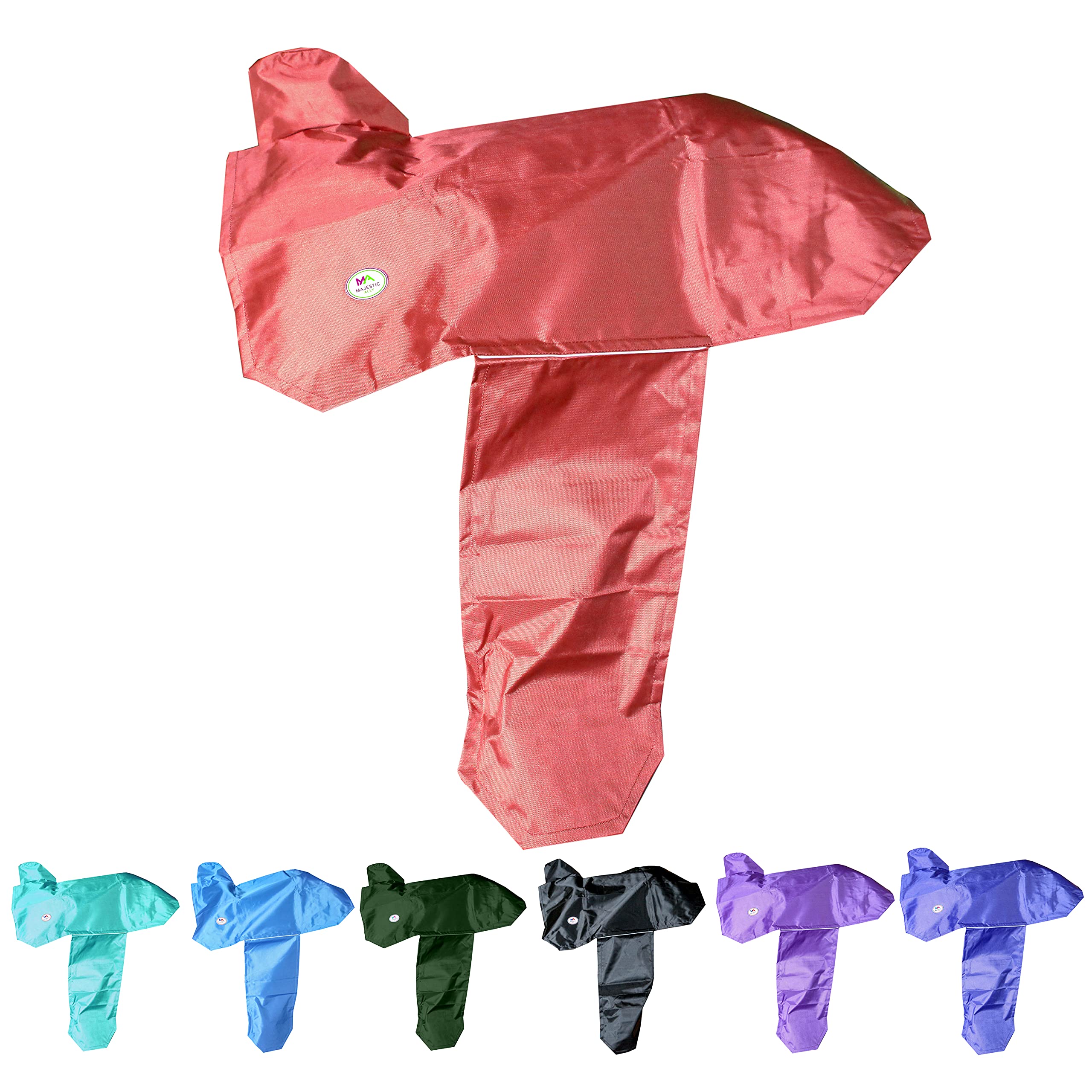 Majestic Ally 1000D Waterproof Reflective Western Saddle Cover - Elastic Straps to Securely Attach Each Corners and Fenders - Fits Most Full-Size Western Saddle - 4 Colors Available (Red)