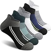 Gonii Men's Running Athletic Ankle Socks - Thick Cushioned Low Cut Socks (5 Pairs)