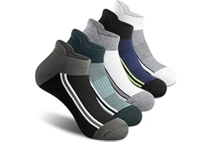 Gonii Men's Running Athletic Ankle Socks - Thick Cushioned Low Cut Socks (5 Pairs)