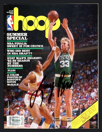 signed larry bird basketball
